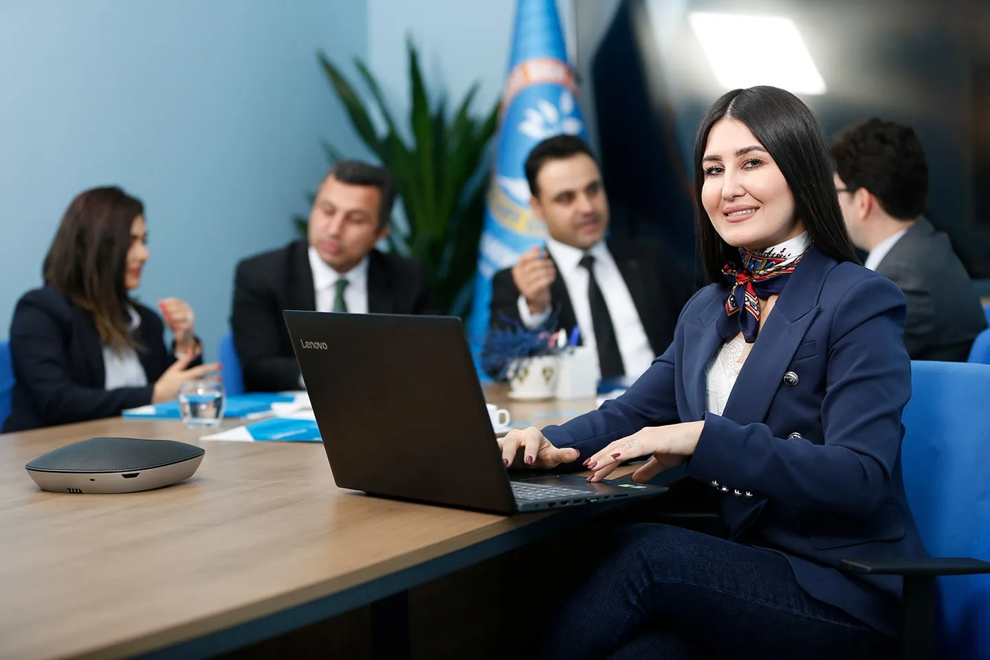 Kawkab staff in a team meeting